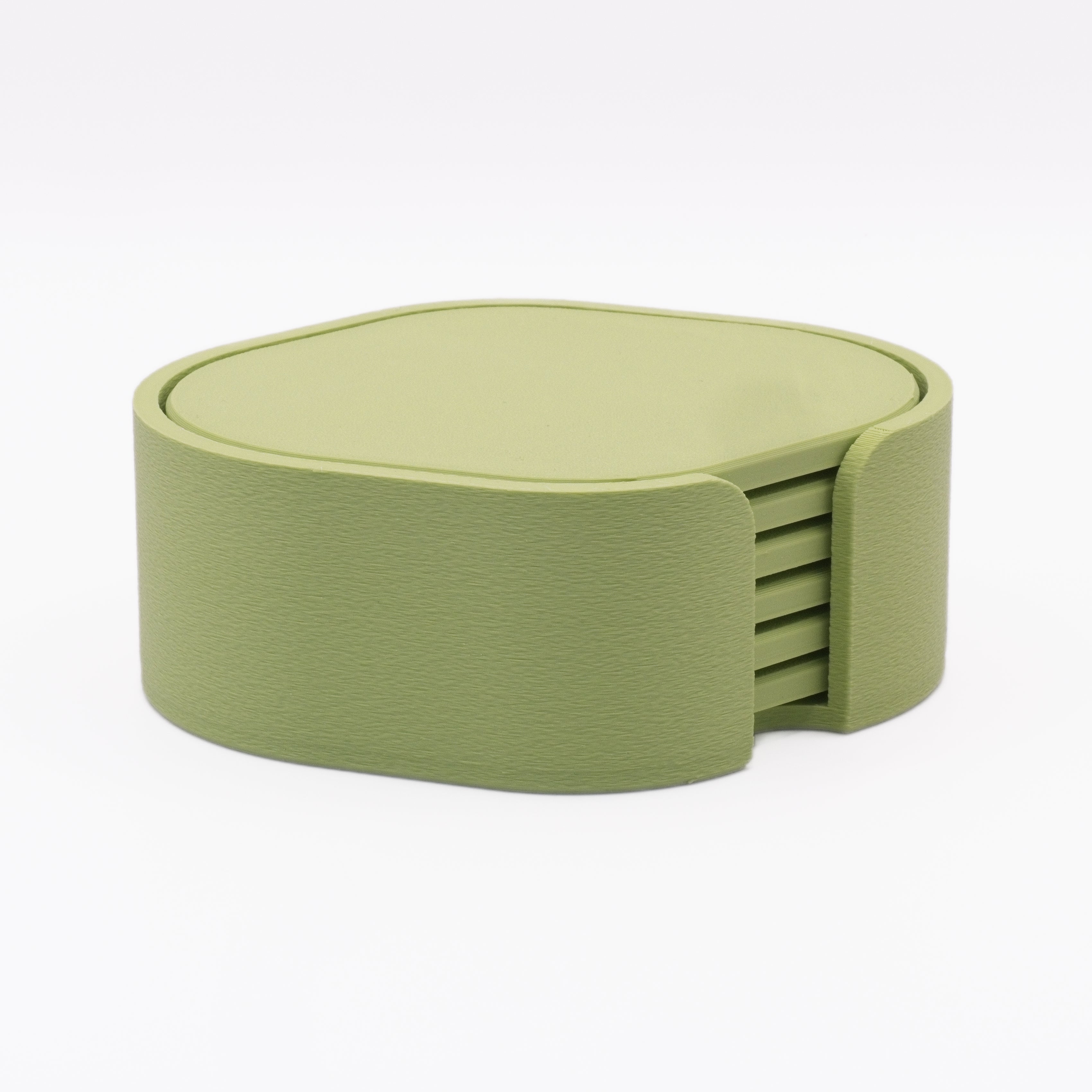 Match green Modern Minimalist Coaster Set with Holder