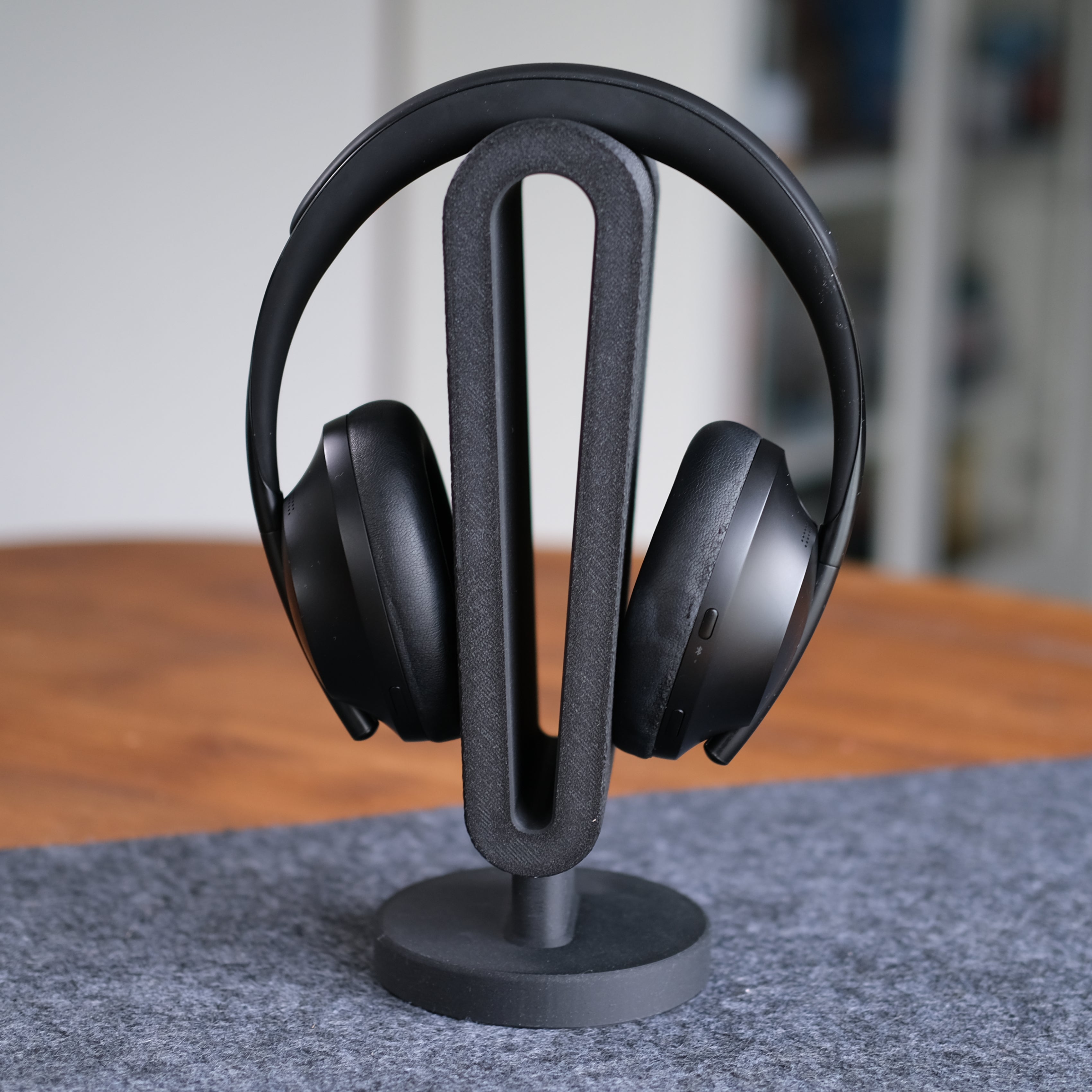 Headphone Display Stand front view, showcasing functionality and style.